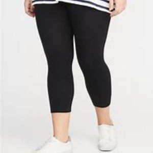 Old Navy Womens Plus Size Black High-Waisted Crop Leggings (4X)